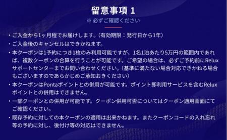 富士河口湖町内の宿に泊まれる宿泊予約サイトRelux旅行クーポン　30,000円分