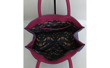 「鞄工房　香」タンポポのレザートートバッグ（ブルー）