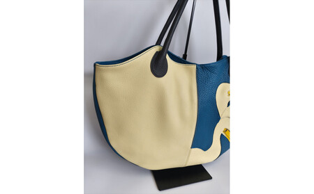 「鞄工房 香」鳥の二色トートバッグ (横型)