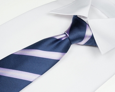 郡内織物「富士桜工房」シルクネクタイ ぼかし縞 藍生鼠