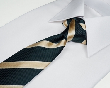 郡内織物「富士桜工房」シルクネクタイ ぼかし縞ネクタイ　織部色