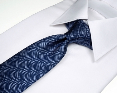 郡内織物「富士桜工房」シルクネクタイ 鮫小紋・富士山  紺