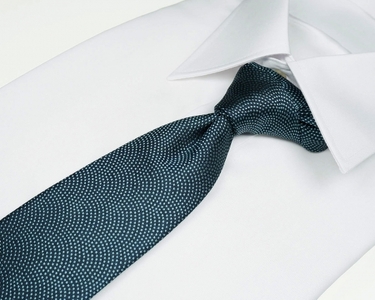 郡内織物「富士桜工房」シルクネクタイ 鮫小紋・富士山　翡翠