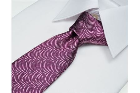 郡内織物「富士桜工房」シルクネクタイ鮫小紋・富士山 つつじ色