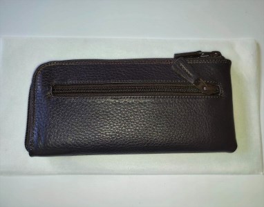 「鞄工房　香」キリン柄レザー長財布（パープル）