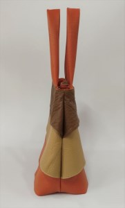 「鞄工房　香」三色フリルトートバッグ オレンジ