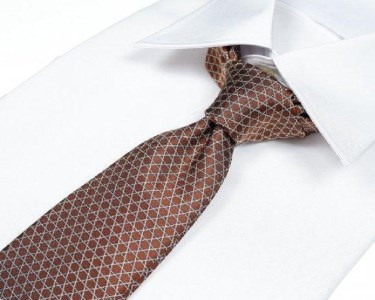 郡内織物「富士桜工房」シルクネクタイ 籠目 柿渋色