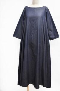 ストール専門機屋の ゆるふわデニムワンピース 天然素材ストール専門店muto Seasonal Wrap入荷 フレアタイプ