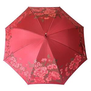 槙田商店【晴雨兼用】長傘 ”絵おり”  大バラ：エンジ