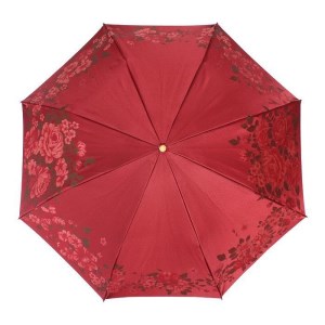 槙田商店【晴雨兼用】折りたたみ傘 ”絵おり” 大バラ：エンジ