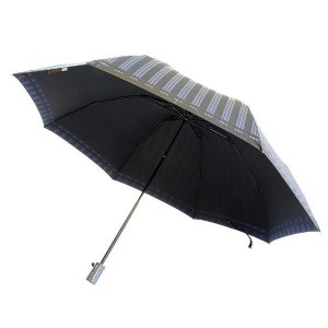 槙田商店【紳士折りたたみ傘】Tie Stripe×Plain ブルー