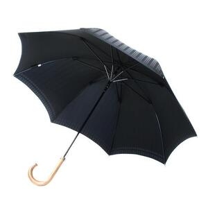 槙田商店【紳士長傘】Tie Stripe×Plain ブラック