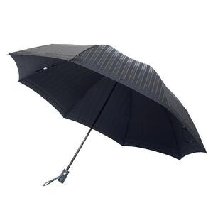 槙田商店【紳士折りたたみ傘】Tie Stripe×Plain ブラック
