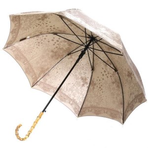 槙田商店【晴雨兼用】長傘 kirie ドットフラワー：モカブラウン