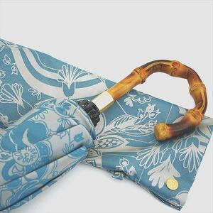 槙田商店【晴雨兼用】折りたたみ傘 kirie 更紗：レイクブルー