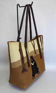 「鞄工房　香」森のくま レザーショルダーバッグ