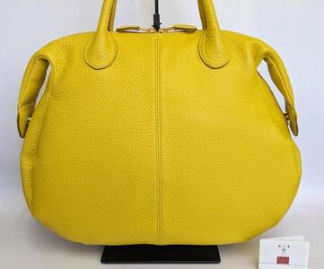「鞄工房　香」がまバッグ イエローレザー