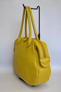 「鞄工房　香」がまバッグ イエローレザー