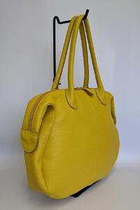 「鞄工房　香」がまバッグ イエローレザー