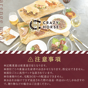 純国産甲州馬刺し CRAZYHORSE　やわらか赤身　生産者おまかせ部位４種セット約600g