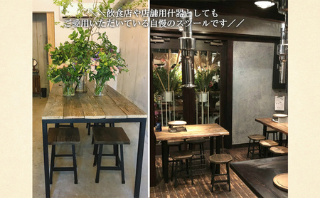 古材 スツール ロースツール 椅子 アンティーク おしゃれ 木製 アイアン チェア 天然木 無垢材 花台  腰掛け 四角形 玄関 キッチン 一人暮らし 和モダン 昭和レトロ 家具 インダストリアル ヴィンテージ 長野市