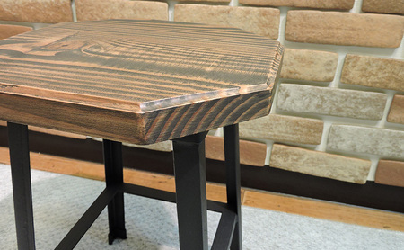 古材 スツール ロースツール 椅子 アンティーク おしゃれ 木製 アイアン チェア 天然木 無垢材 花台 八角形 玄関 キッチン リビング 一人暮らし 和モダン 昭和レトロ 家具 インダストリアル 長野市