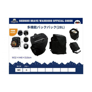 信州ブレイブウォリアーズ　多機能バックパック（28L）長野市 バスケットボール バスケットボールチーム グッズ