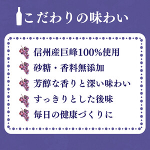 信州産 巨峰ジュース 果汁100％　「紫宝の恵」 (1L×4本)