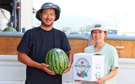 【先行受付：2026年発送】松本市 波田産 すいか 2L（7kg～8kg)