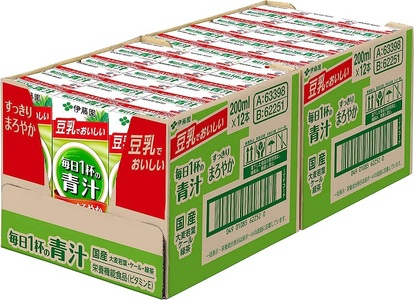 【定期便2回】紙毎日１杯の青汁すっきりまろやか豆乳ミックス２００ｍｌ　２４本入り