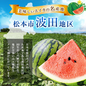 【先行受付：2026年7月発送】信州波田産 甘いスイカ！ 信州の黄昏 ( 金色羅皇 ) 【特選】 2L～3Lサイズ 1玉