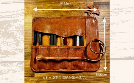 ジビエレザー鹿革マルチペンケース ボルドー