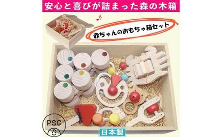 木のおもちゃ/赤ちゃんのおもちゃ箱セット(Eタイプ) psc はがため 歯がため 出産祝い 車 押し車 日本製 おしゃぶり 赤ちゃん プルトイ 引き車 男の子 女の子