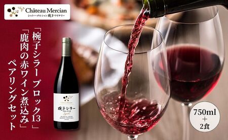 ワイナリー限定品「椀子シラー ブロック13」×「鹿肉の赤ワイン煮込み(200g×2食)」ペアリングセット ワイン 赤ワイン お酒 酒 アルコール 鹿肉 長野 長野県 上田市