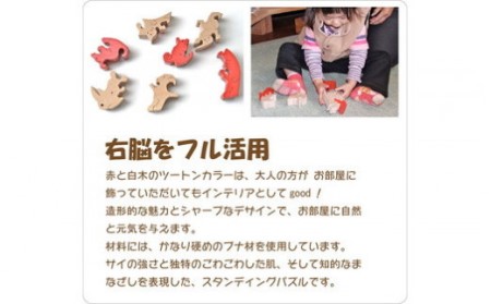 右脳強化 木のおもちゃ『サイのスタンディングパズル』 | 長野県上田市