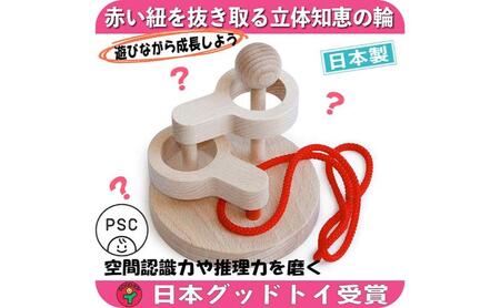 木のおもちゃ/立体知恵の輪(2段)psc 日本グッド・トイ受賞おもちゃ 日本製 頭の体操 脳トレ パズル 知育玩具 型はめ パズル 幼児子供 高齢者 誕生日ギフト 男の子 女の子 リハビリ 玩具療法