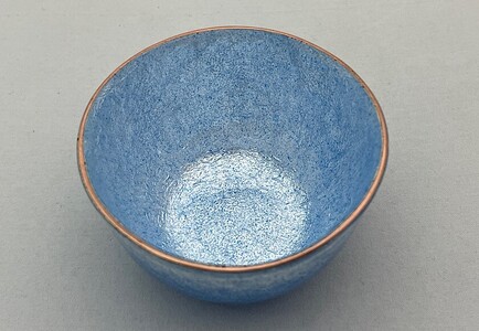 [受注生産] 小サイズ [夏・諏訪湖面の紺色]総銀張七宝[酒杯] / 赤羽七宝舎 酒器 信州 長野県 諏訪市 諏訪 [87-02SM]