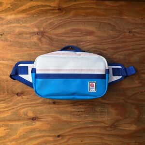 11-65BL　【SUWAプレミアム】FIRE HOSE PRODUCTS　ウエストバック　バイカラーブルー（パイピングカラー：青）／ワンショルダー バッグ ショルダー ななめ メンズ 信州 諏訪