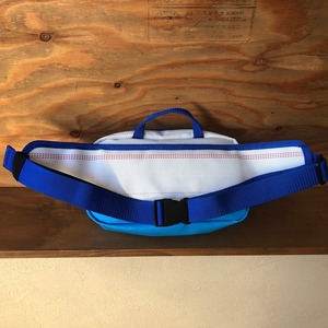 11-65BL　【SUWAプレミアム】FIRE HOSE PRODUCTS　ウエストバック　バイカラーブルー（パイピングカラー：青）／ワンショルダー バッグ ショルダー ななめ メンズ 信州 諏訪