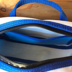 11-65BL　【SUWAプレミアム】FIRE HOSE PRODUCTS　ウエストバック　バイカラーブルー（パイピングカラー：青）／ワンショルダー バッグ ショルダー ななめ メンズ 信州 諏訪