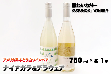 アメリカ系ブドウ白ワインペア －ナイアガラu0026デラウェア 750ml×各１本 