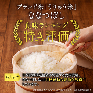 【定期便全6回】令和6年産 うりゅう米  ななつぼし 玄米 10kg（5kg×2袋）毎月1回お届け お米 米 ごはん ご飯 6ヶ月 連続お届け 定期便 特A 新米 単一原料米 お弁当 国産 人気 おすすめ kome 雨竜町