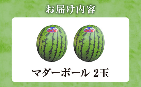 【関東地方までの配送】北海道雨竜町産 小玉スイカ 「マダーボール」2玉 赤肉 スムージー スイカ割り 糖度高め 夏 キャンプ ピューレ 海水浴 すいか 西瓜 甘い 果物 フルーツ 産地直送 お取り寄せ 北海道 雨竜町