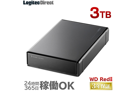 【AJ-34】WD Red搭載 USB3.1(Gen1) / USB3.0/2.0 外付けハードディスク(HDD) 3TB 【LHD-ENA030U3WR】