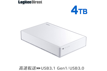 【AI-22】ロジテック HDD 4TB USB3.1(Gen1) / USB3.0 国産 TV録画 省エネ静音 外付け ハードディスク テレビ 3.5インチ ホワイト 4K録画 PS4/PS4 Pro対応【LHD-ENA040U3WSH】