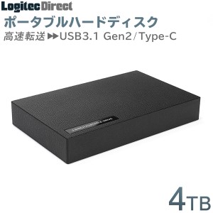 【084-01】ロジテック 外付けHDD ポータブル 4TB USB3.1 Gen2 Type-C タイプC ハードディスク【LHD-PBR40UCBK】