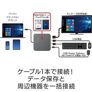 【037-09】ロジテック ドッキングステーション SSD / USB Type-C x1/ USBPD100W対応 / USB 3.2 Gen1・USB 3.1 Gen1 x2 ハブ / HDMIタイプA / 2.5 SSD 480G 搭載 LMD-DHU480PD
