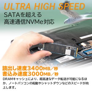 【037-03】ロジテック DRAM搭載 内蔵SSD M.2 NVMe対応 512GB データ移行ソフト付【LMD-MPDB512】