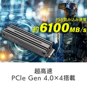 082-01】ロジテック PS5対応 ヒートシンク付きM.2 SSD 1TB Gen4x4対応