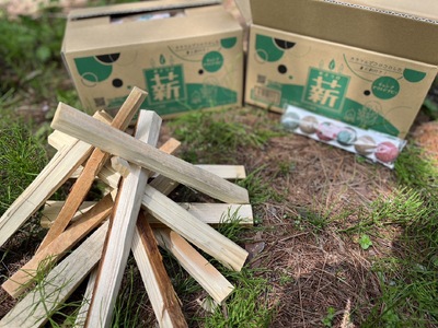 薪 焚き付け用 焚付 信州産 焚き付け用 薪 カラフルでコロコロした 着火剤 付き（6個入）約6kg （約3kg×2箱） 伊那市 キャンプ BBQ アウトドア【006-10】